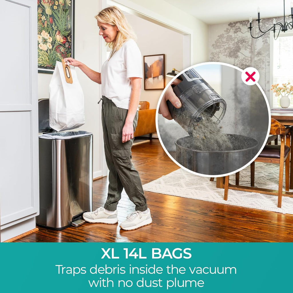 Kenmore BU1001 B200 Series Commercial Vacuum Cleaner Lightweight 14L Capacity Bagged Upright Vac with LED Headlight and 2-Speed Setting Powerful Suction for Pets, Carpets & Hard Floor