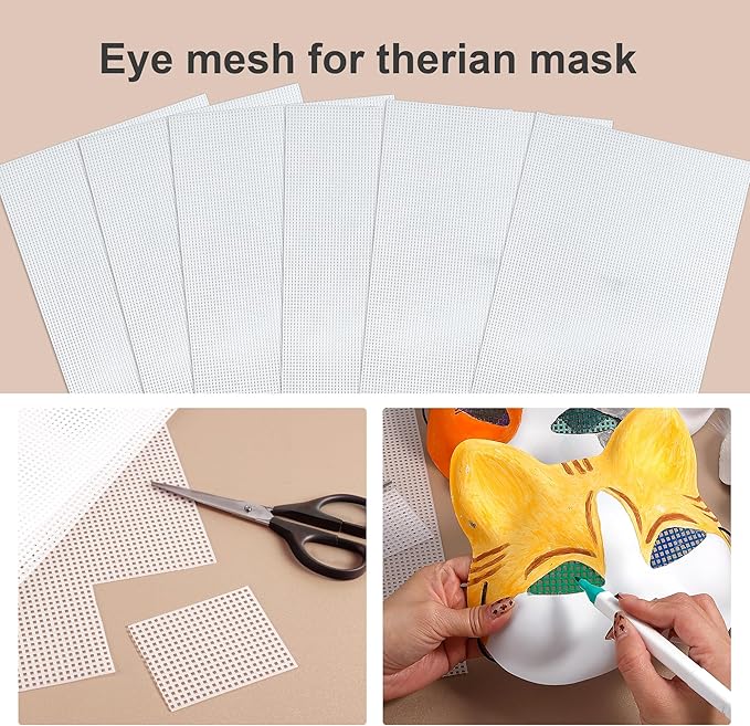 Pllieay 5 Pieces 7 Count Plastic Mesh Canvas Sheets, Eye Mesh for Embroidery, Acrylic Yarn Crafting, Knit and Crochet Projects, Make Aquarium Dividers(10.2 x 13.2 inch, with 4 Pieces Weaving Needles)