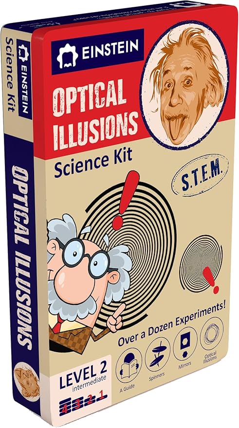 Einstein’s Optical Illusion LAB Science Kit for Kids. STEM for Boys & Girls Aged 8 and Above. 14 Exciting Experiments Inside/Detailed Picture Guide Included. Award Winning Kit