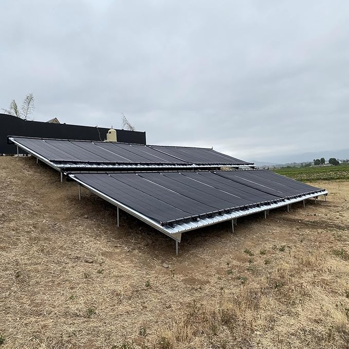 Industrial Grade Solar Pool Heater DIY Kit - Superior High-Wind Strapless Mounting System & Maximum Freeze Resistance (7-4'x9.5' / 266 Square Feet)