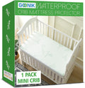 GOONIK Waterproof Mini Crib Mattress Protector, Bamboo Viscose Breathable Mini Crib Mattress Pad Cover for Baby Mattress with 4-13 inches Deep Pocket