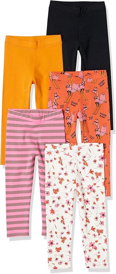 Amazon Essentials Girls and Toddlers' Leggings, Multipacks