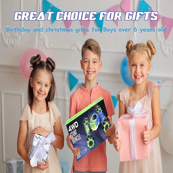 Gesture RC Car for Boys Girls 6-12 Year 4WD Remote Control Car 360° Rotate Off-Road Drift Hand Controlled Twist Cars with Light Music for Kids Toy Birthday Xmas Gift