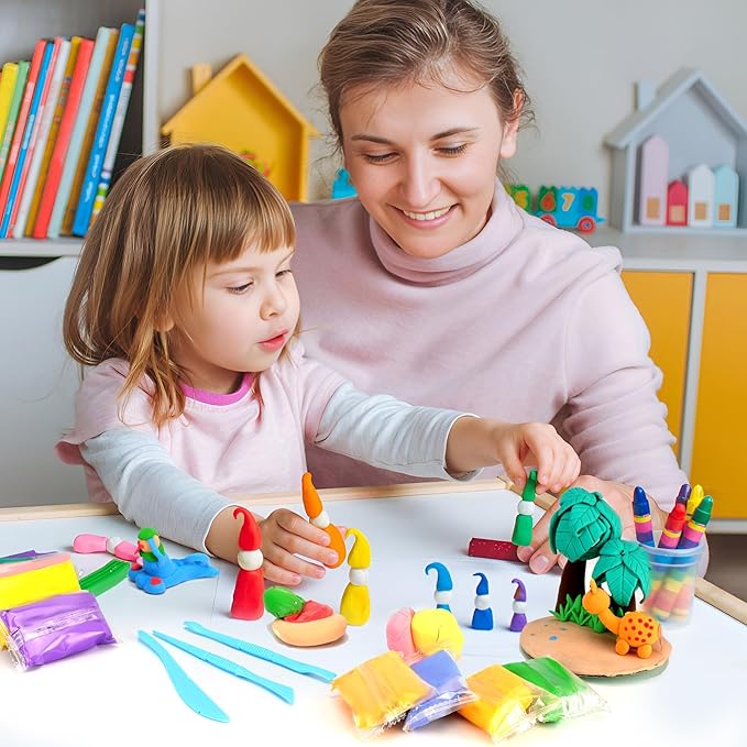 Air Dry Clay for Kids,90 Colors Modeling Model Magic Clay,DIY Molding Clay Starter Kit with Sculpting Tools,Soft and Non-Sticky,Art and Crafts for Boys & Girls 3-12 Years Old.