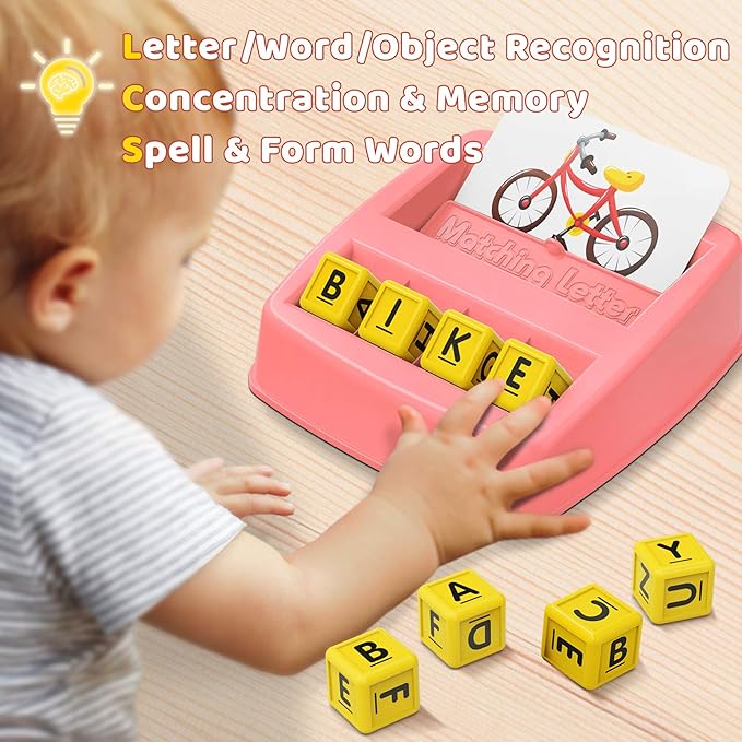 Educational Toys for 3-5 Year Old Girls Gifts, Matching Letter Game Preschool ABC Learning Toys for Kids Ages 4-8 Years, Christmas Birthday Gifts for Toddler Toys Age 2-4