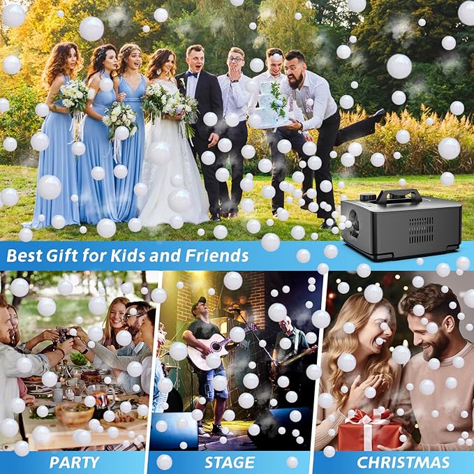 Fog Bubble Machine, 2 in 1 Smoke Bubble Maker, 400W No-Spill Smoke Bubble Blower, Make Colorful Bubbles | White Fog Bubbles for Indoor Outdoor Birthday Halloween Party