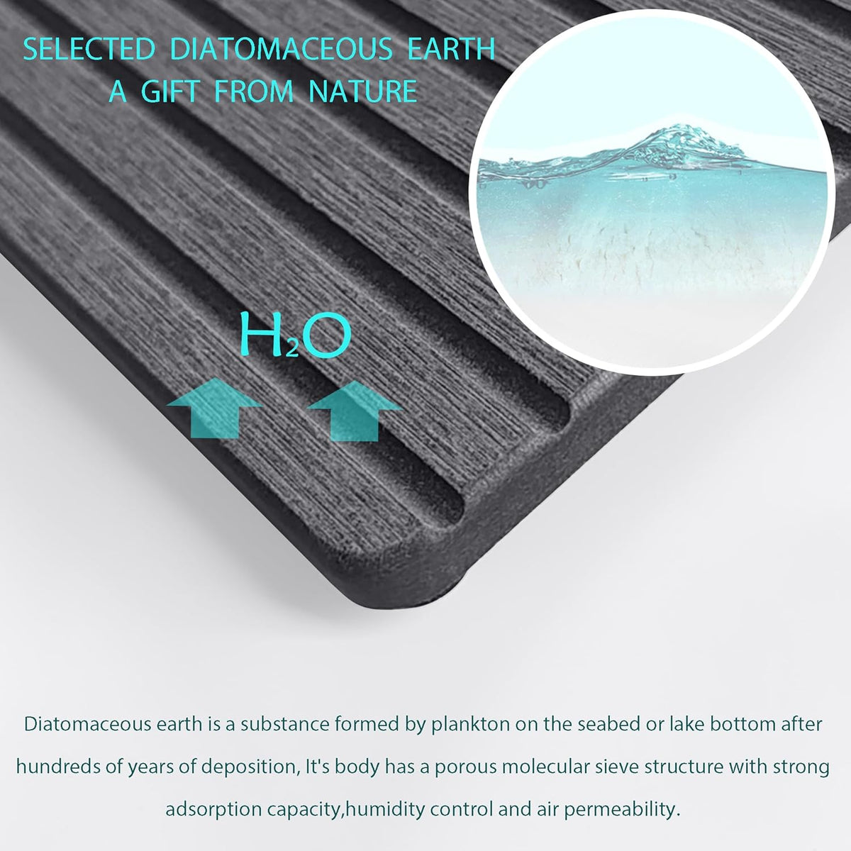 Set of 4 Water Absorbent Diatomite Coasters, Diatomaceous Earth Kitchen Soap Dish, Bathroom Trays, Water Absorbing Stone Used for Hand Soaps & Plants & Toiletries in The Modern Home