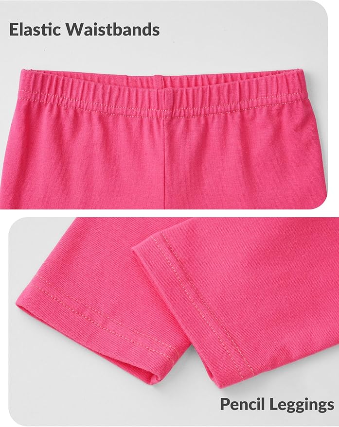Witwot 5 Pack Toddler Leggings Baby Girl Cotton Pants Toddler Girls Clothes Size 18M-5T