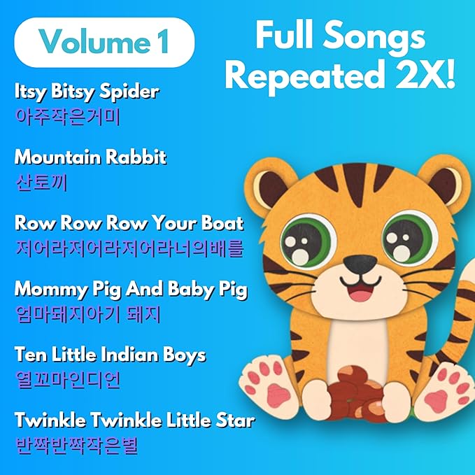 New! Learn Korean for Kids, Momo Learns Korean Vol. 1, Bilingual Korean Baby Book for Kids, Babies & Toddlers 1-3, Kids Board Book w/ Hangul, First Words & Songs, Language Toy for Preschoolers 0-3