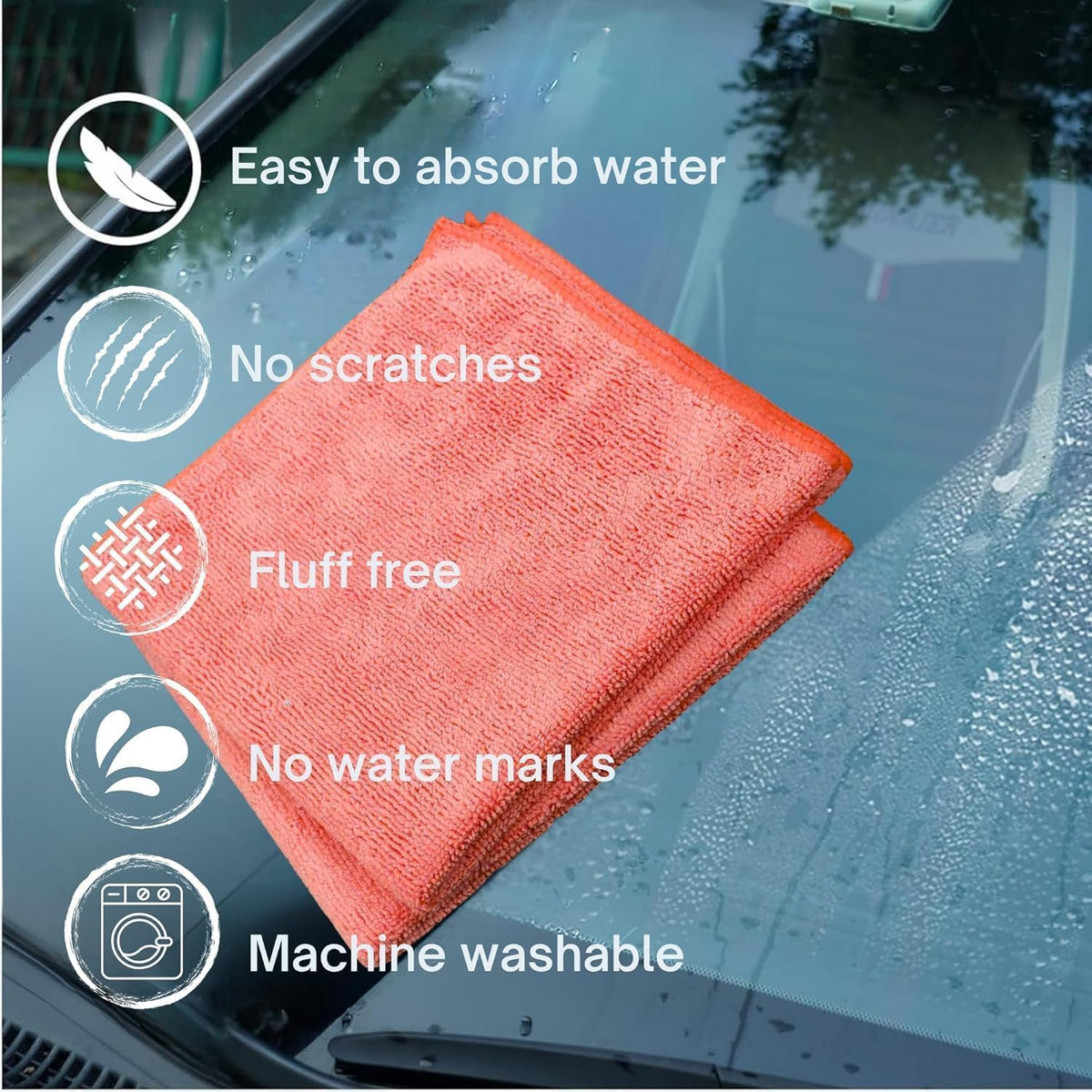 Single Microfiber Cleaning Cloth 40x40 cm - Ultra Absorbent Microfiber Cloth for Home, Kitchen Car Bathroom Rags Polish Cleaning 250 GSM (Red)
