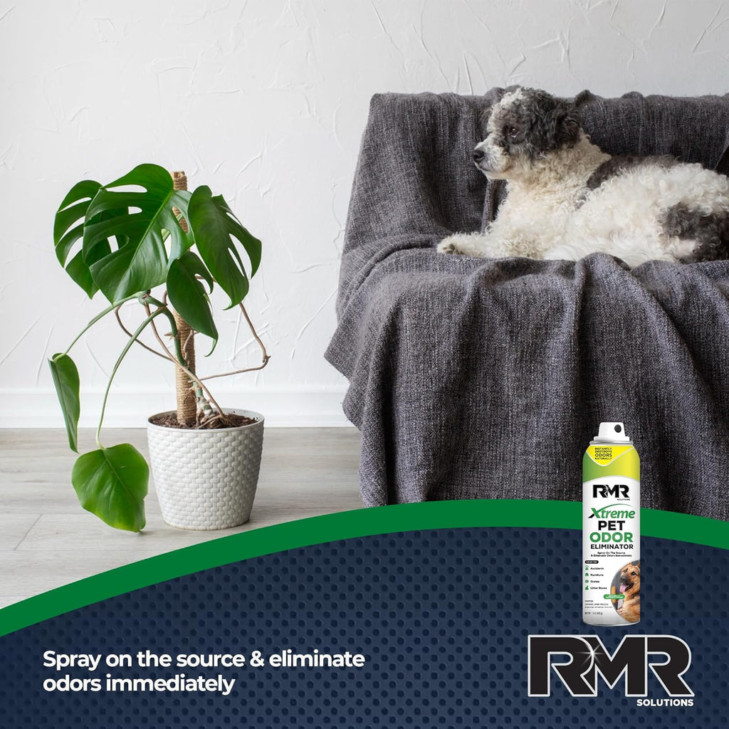 RMR Xtreme Pet Odor Eliminator Spray - Neutralize Strong Urine, Litter, Furniture, Crate, and Animal Smells, 15 Ounces, Unscented
