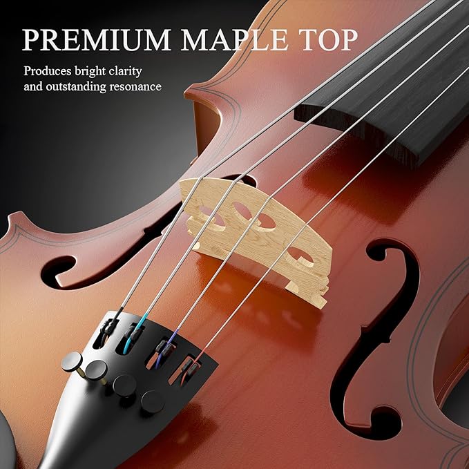 1/8 Violin for Beginner, Kids Violin for Students, Complete Kids Violins Set with Case, Bow, Rosin, Ideal for Kids Violins Beginner Ages 4-5, Natural