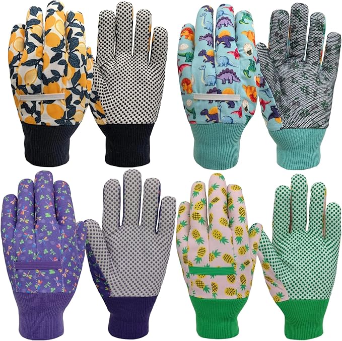 Kids Gardening and Garden Gloves for Toddler,Children's Yard Work Glove,Gift,Cute Pattern,Age3-8