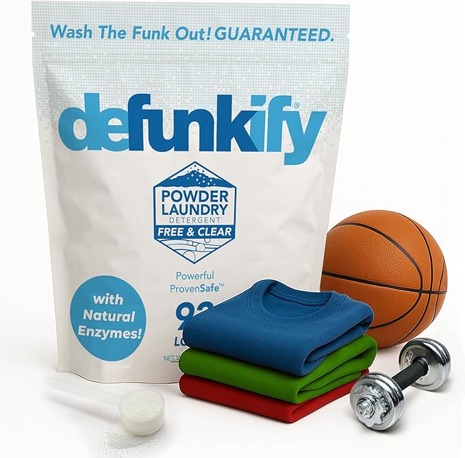 Laundry Detergent Powder, 92 Load/55oz. 'Free & Clear' Powder Laundry Detergent for Sensitive Skin. ProvenSafe™ Laundry Stripper Washing Detergent w/Odor & Stain Remover for Activewear & All Fabrics