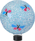 VCUTEKA Gazing Ball, 8" Glass Gazing Balls Sphere for Garden Lawn Outdoor Ornament Yard Decorative, Butterfly