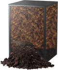 Compost Bin Outdoor - Large 93 Gallon Metal Perforated Sheet Compost Bucket with Rust-Proof Coating, Heavy-Duty & Easy Assembly, Fast Creation of Fertile Soil, for Garden, Kitchen & Yard Waste, Black