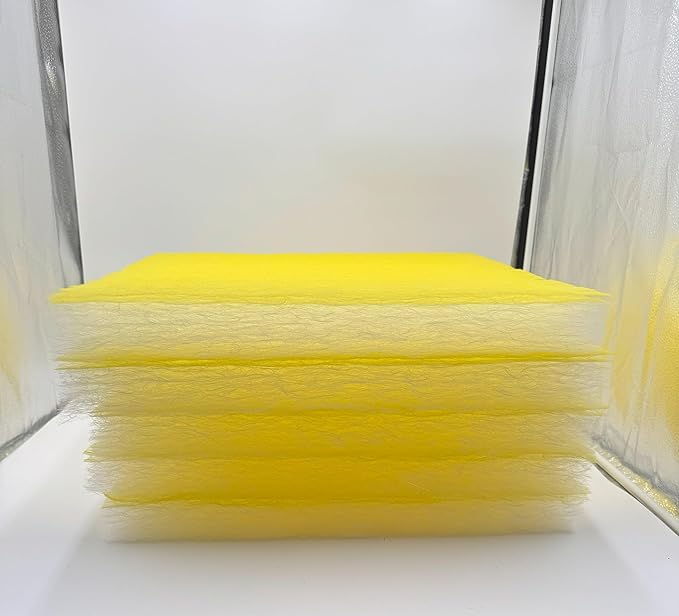 Paint Booth Exhaust Fiberglass Filter Pad (US Manufacturer), Heavy-Duty Paint Arrestor for Spray Booth (600/case, 25" x 20")