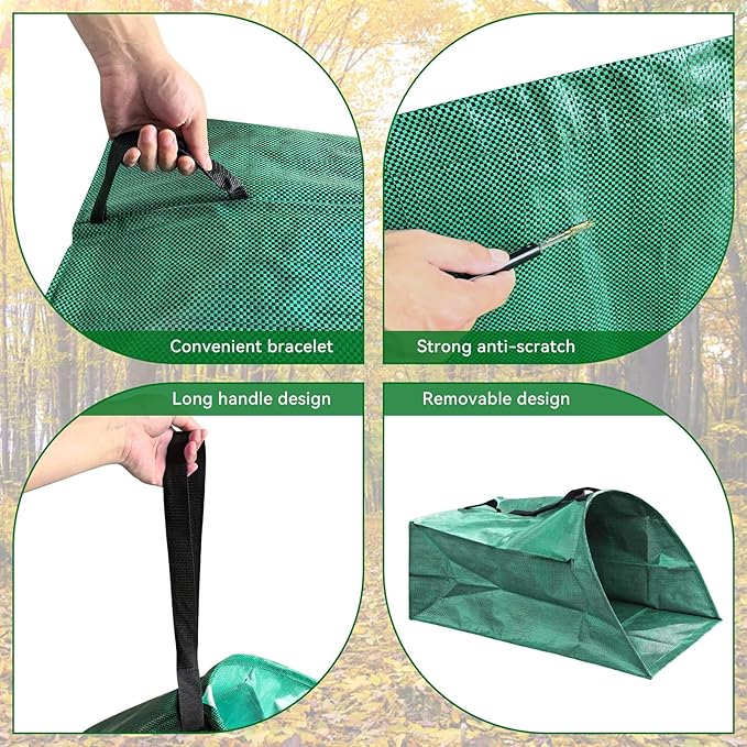 53 Gallon Leaf Collector，Large Yard Dustpan，Portable Pop Up Leaf Bags, Foldable Leaf Pick Up Tools，Reusable Yard Garden Bags for Leaves Lawn Trash（200L）