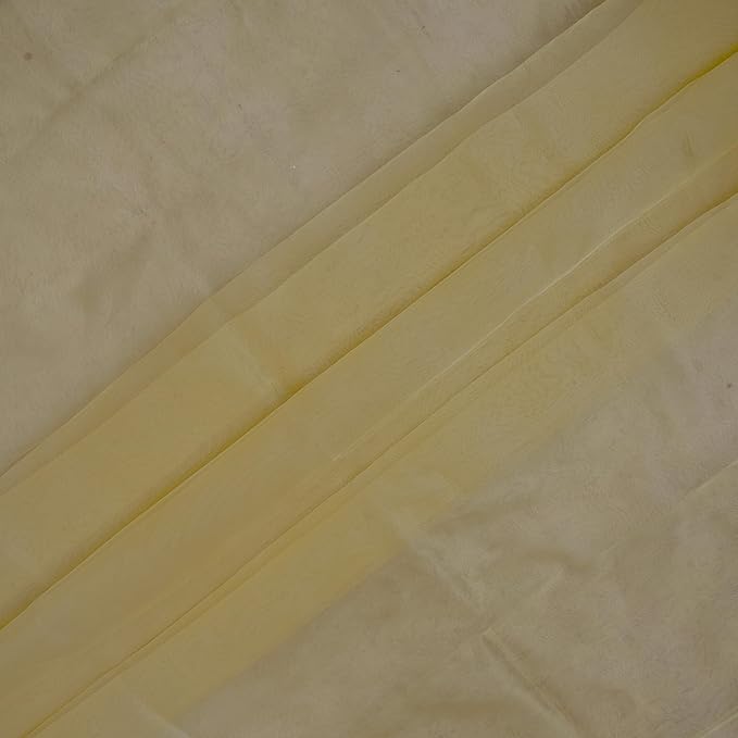 Organza Fabric 5 Yard Bridal Solid Sheer Organza Fabric Bolt for Wedding Dress, Fashion, Crafts, Decorations Silky Shiny Organza 44" - (5 Yard, Champagne)
