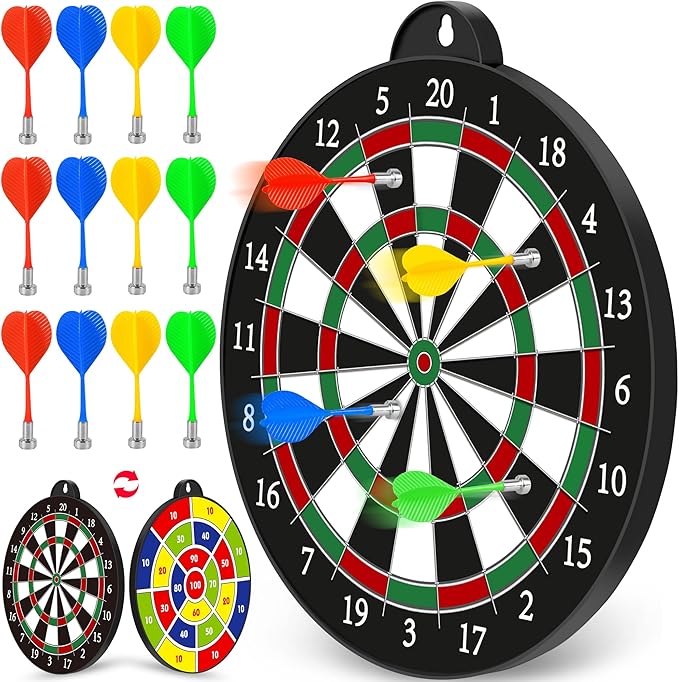 Magnetic Dart Board - 12pcs Magnetic Darts - Excellent Indoor Game and Party Games - Gifts for 5 6 7 8 9 10 11 12 Year Old Boy Kids