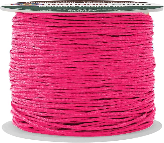 Mandala Crafts 0.5mm 109 Yards Hot Pink Cotton Waxed Cord for Jewelry Making Bracelet Cord Waxed String - Beading String Thread Jewelry Cords for Necklaces String