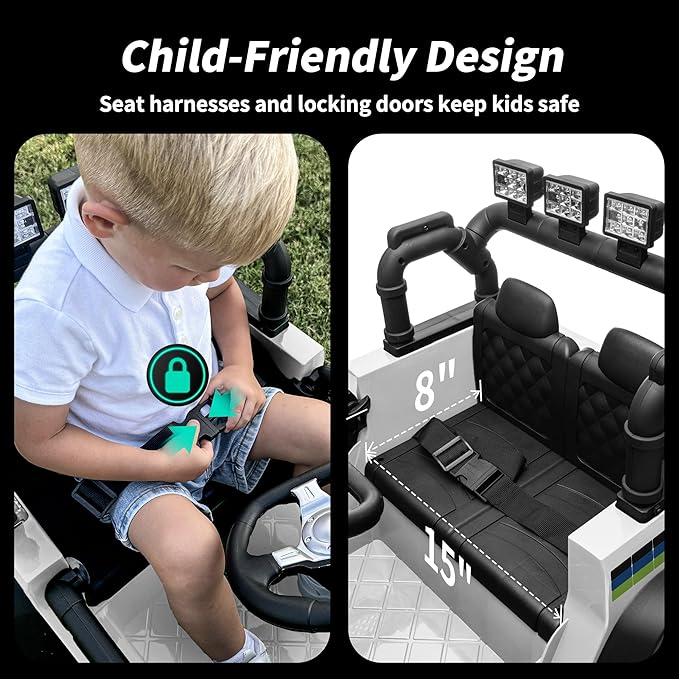 24V Kids Ride on Toy, Kids Electric Vehicles Car Ride on Car Truck for Toddlers with Remote Control, 2x200W Motor - Snow White