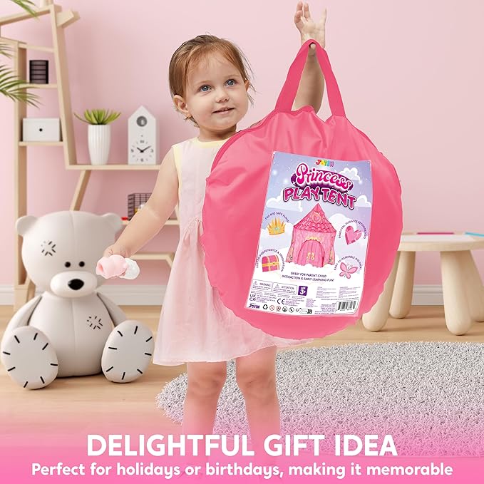 JOYIN Princess Tent Girls Large Playhouse Kids Castle Play Tent for Children, Pop Up Play House for Toddlers Indoor and Outdoor Games