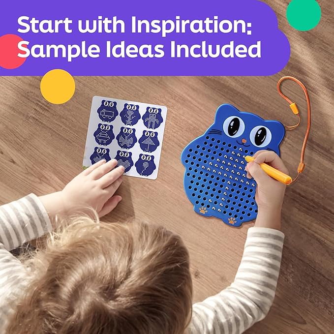 Magnetic Drawing Board for Kids & Toddlers with Beads and Magnet Stylus Pen - Magnetic Travel Toy for Airplane & Car Ride Activities for Kids