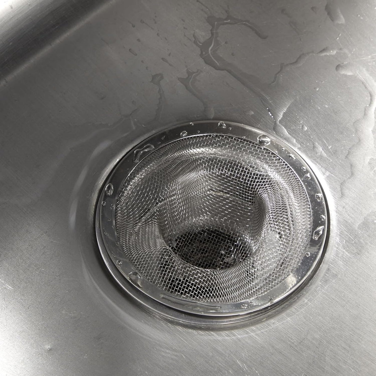 Juvale 4-Pack Stainless Steel Kitchen Sink Drain Strainer - Mesh Screen Sink Strainer and Hair Catcher for Bathroom (4.3", 2.8" and 2.1")