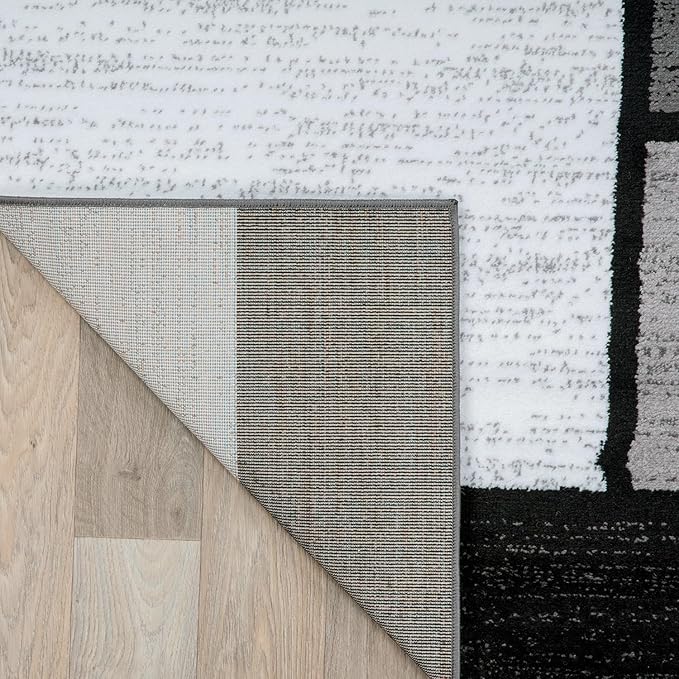Rugshop Contemporary Modern Boxes for Home Office,Living Room,Bedroom,Kitchen Non Shedding Oval Area Rug 5' x 7' Gray