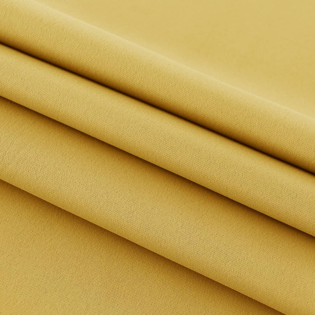 DWCN French Door Curtains – Rod Pocket Thermal Blackout Curtain for Doors with Glass Window, Kitchen and Patio Doors for Privacy, 54 X 72 Inches Long, 1 Curtain Panel with Tieback, Yellow