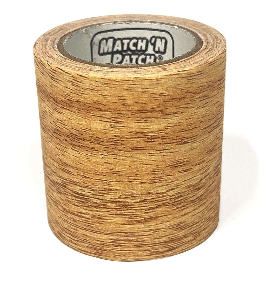 MATCH 'N PATCH Realistic Wood Grain Repair Tape - Durable Multi-Use Adhesive Tape for Furniture, Floors, Cabinets, Windows, Doors, RV, Home Decor & DIY Projects - Natural Oak, 2.25 inch x 15 feet