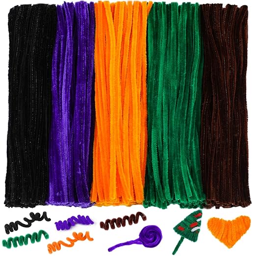 300 Pcs Pipe Cleaners Set, 5 Colors Pipe Cleaners Craft Set, Pipe Cleaner Chenille Stems Pipe Cleaners Craft Supplies for Art and Craft Projects Creative DIY Decorations