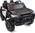 24V 10Ah Electric Police Car Ride on Toy for Big Kids, 4WD 2 Seater Kids Ride on Car SUV w/Remote Control, 4x200W Motors - Black