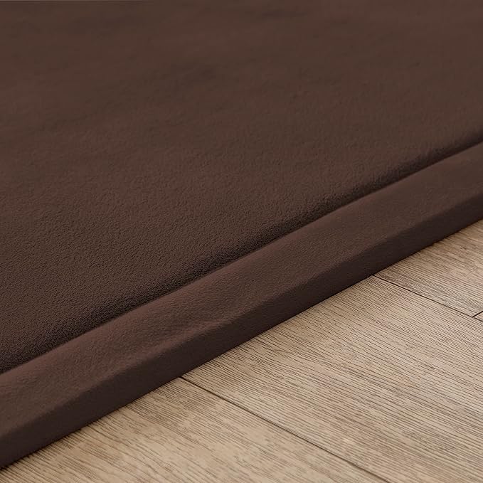 Loartee Coral Velvet Crawling Rug (6'8"x 6'8", Coffee) for Toddler Children Play Area Rug Yoga Mat Exercise Pad Carpet