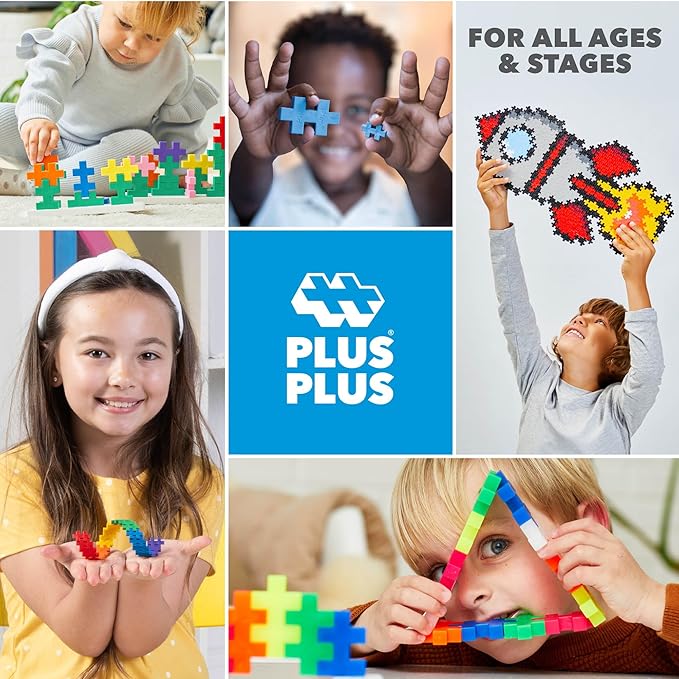 PLUS PLUS 3D Puzzle Building Block Set, 70 Mini Interlocking Pieces, Fun Holiday Activities for Kids - I Love You Hearts Mini Maker Tube