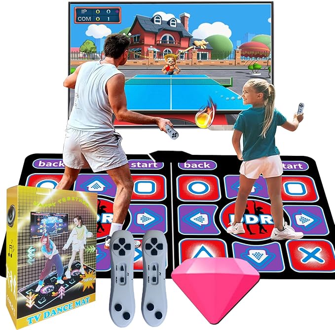 Dance Mat for Adults and Kids - Wireless Dance Pad Game for TV, Fun Kids Dancing Exercise Game,Plug and Play,Birthday Ideas for Girls and Boys,Red