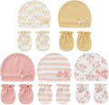 Cute Baby Girl Hats Mittens Set 10-Pack New Born Boy Caps Gloves Suit 0-6 Months Infant Accessories