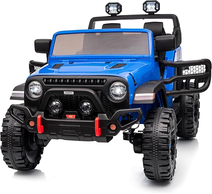 2 Seater Ride on Toy Car for Kids, 24V 4WD Ride-on Truck Kids Electric Car with Remote Control, 4x200W Motors - Blue