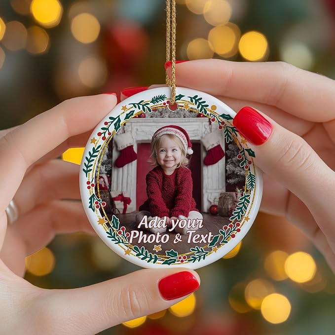 Personalized Baby Christmas Ornament 2025 - Custom New Baby Photo Ornaments - Sweet Gift for New Parents, Mom, Dad - Christmas, Birthday Gift for Babies, Boy, Girls, Family, Grandparents