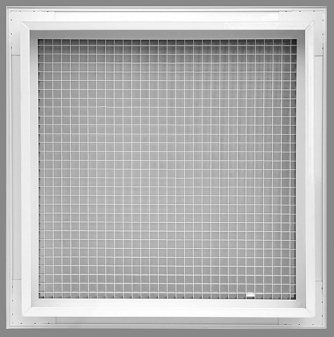 HVAC Premium 30" x 18" Cube Core Eggcrate Return Air Filter Grille for 1" Filter - Aluminum - White [Outer Dimensions: 32.5" x 20.5]