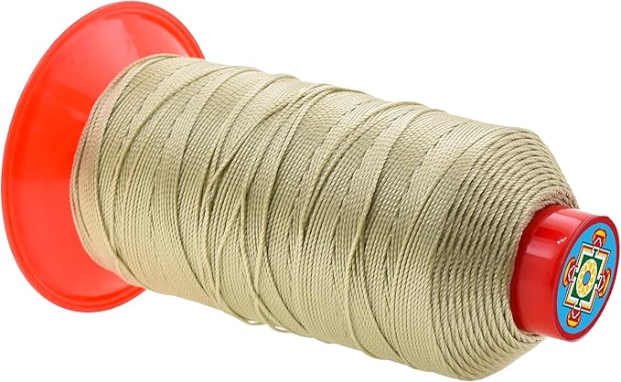 Mandala Crafts Bonded Nylon Thread Beige Heavy Duty Sewing Threads - 415 YDs Size 346 210D T350 Tex 350 Thread for Leather Jeans Weaving Outdoor Marine Upholstery Threads