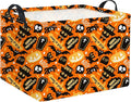 HIYAGON Rectangular Halloween Basket for Boys and Girls Kids Trick or Treat Pumpkin Basket for Halloween Parties Cute Storage Bin Organizer Box Room Decor(Spider Halloween)