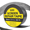 2in x 30ft (360in) Window Screen Repair Tape, Screen Door Replacement Kit, Mosquito Net Repair Tape, Window Net Screen Patch, Mesh Tape for Drywall Repair, Screen Patches for Ripped Screen, Black