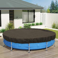 ECOOPTS 14 ft Round Pool Cover for Above Ground Pools, Swimming Pool Cover Protector Winter Safety Cover (Brown)