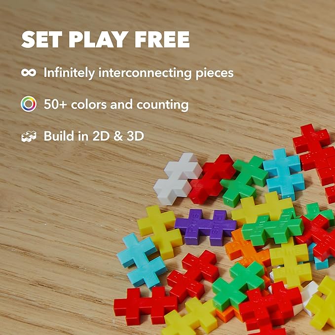 Plus Plus 70 Piece Interlocking Building Blocks for Kids, Open Ended Connecting Toys, Stem Bin Classroom Mini Manipulatives - Neon Mix Play Tube