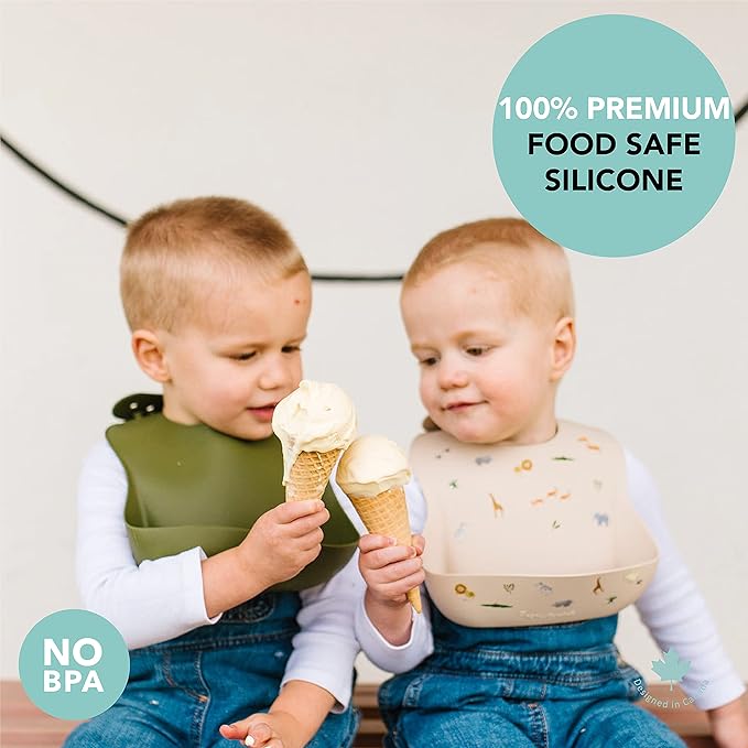 Loulou Lollipop Soft, Waterproof Silicone Feeding Bib