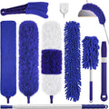 9PCS Dusters for Cleaning,Extendable Microfiber Duster with Extension Pole Up to 100'',Bendable Washable and Reusable Dusters Kit for Ceiling Fans, Blinds, High Ceilings, Furniture,Cars