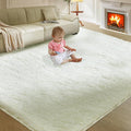 5X8 Ultra Soft Rug for Living Room, Fluffy Shag Area Rug for Bedroom, Modern Shaggy Carpets Fuzzy Rug for Teens Dorm Nursery Home Decor Aesthetic, Upgrade Anti-Skid Durable, Cream White