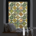 DKTIE Static Cling Decorative Window Film with Installation Tools Non Adhesive Privacy Film Stained Glass Window Film for Bathroom Shower Door Heat Cotrol Anti UV 17.7 x 118.1 Inch